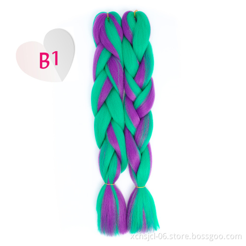 Wholesale Braiding Hair Mix Rainbow Braids Synthetic Jumbo Braids Hair Extension for Women